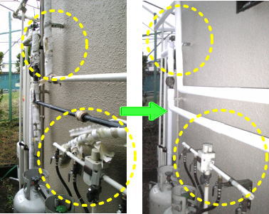 屋外排水管の補修の写真