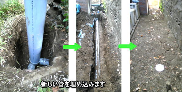 屋外排水管の交換の写真